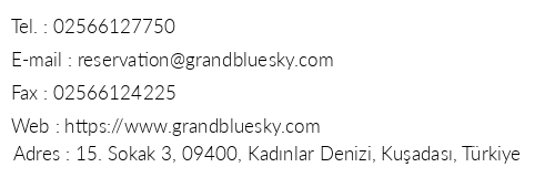 The Grand Blue Sky International Hotel telefon numaralar, faks, e-mail, posta adresi ve iletiim bilgileri